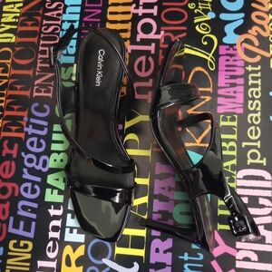 Calvin Klein Black Patent Women's Sandals
